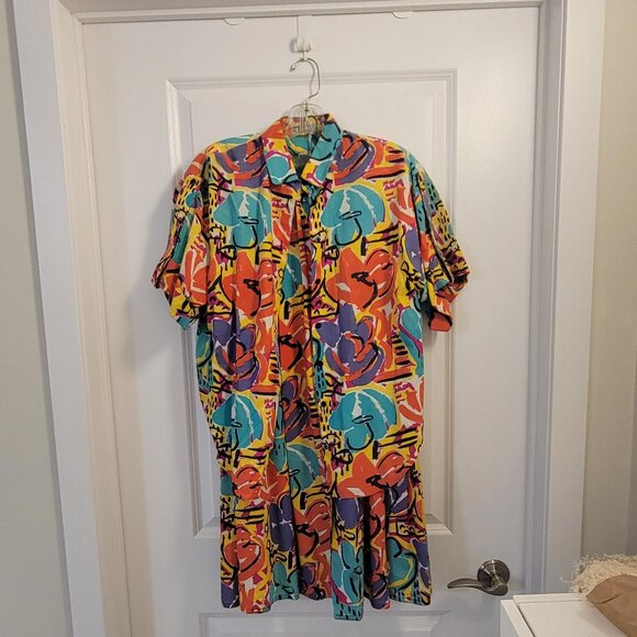 Vintage Retro-Print Vibrant Colourful Jaeger Set - Resortwear - Skirt and Blouse - Picture 2 of 16